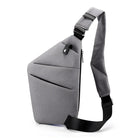 Anti-Theft Bag - Men's Slim Anti-Theft Crossbody Bag with Adjustable Strap-Shoulder Bags-Chaps London-Grey-Right Shoulder-Chaps London
