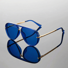 Aviator Sunglasses - Men's Double Bridge Metal Temples-Sunglasses-Chaps London-Blue-Chaps London