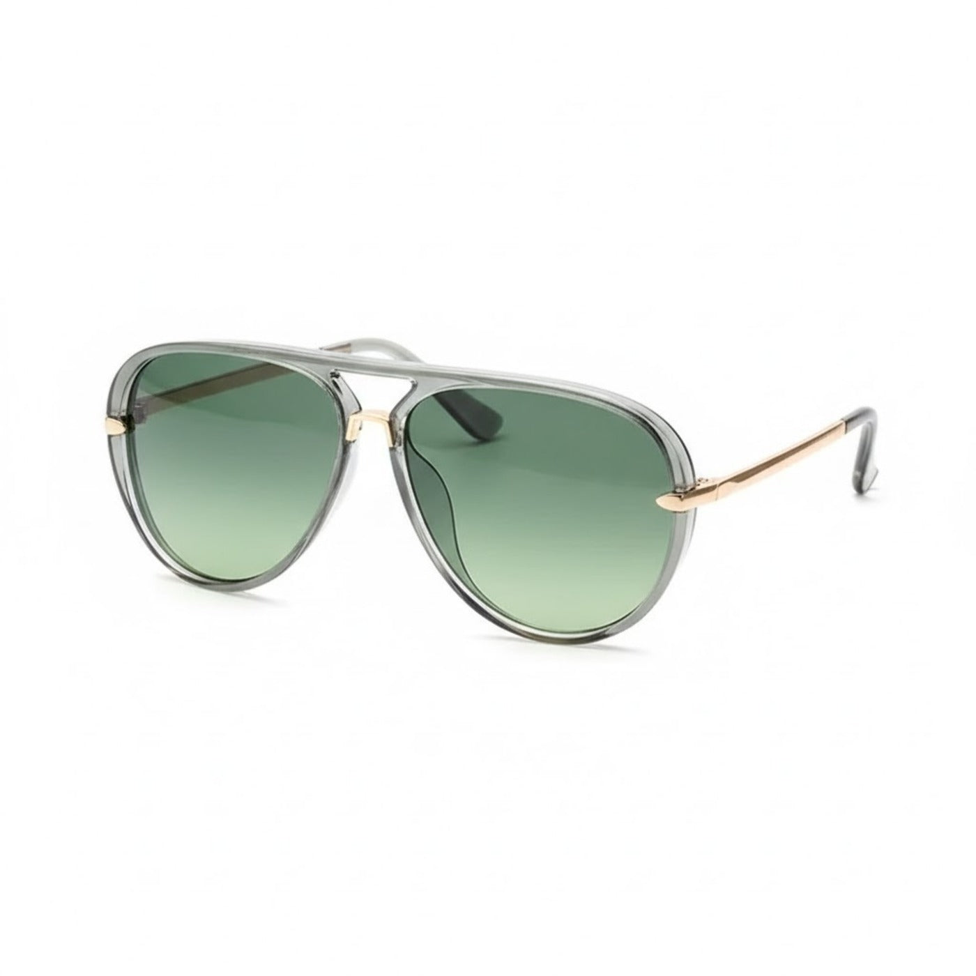 Aviator Sunglasses - Men's Metal Frame Tinted Lenses-Sunglasses-Chaps London-Green Clear-Chaps London