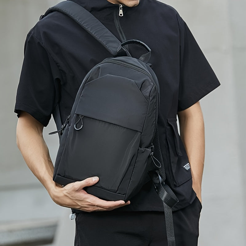 Backpack | Men's Minimalist Everyday Rucksack | Zip Closure-Backpack-Chaps London-Black-Chaps London
