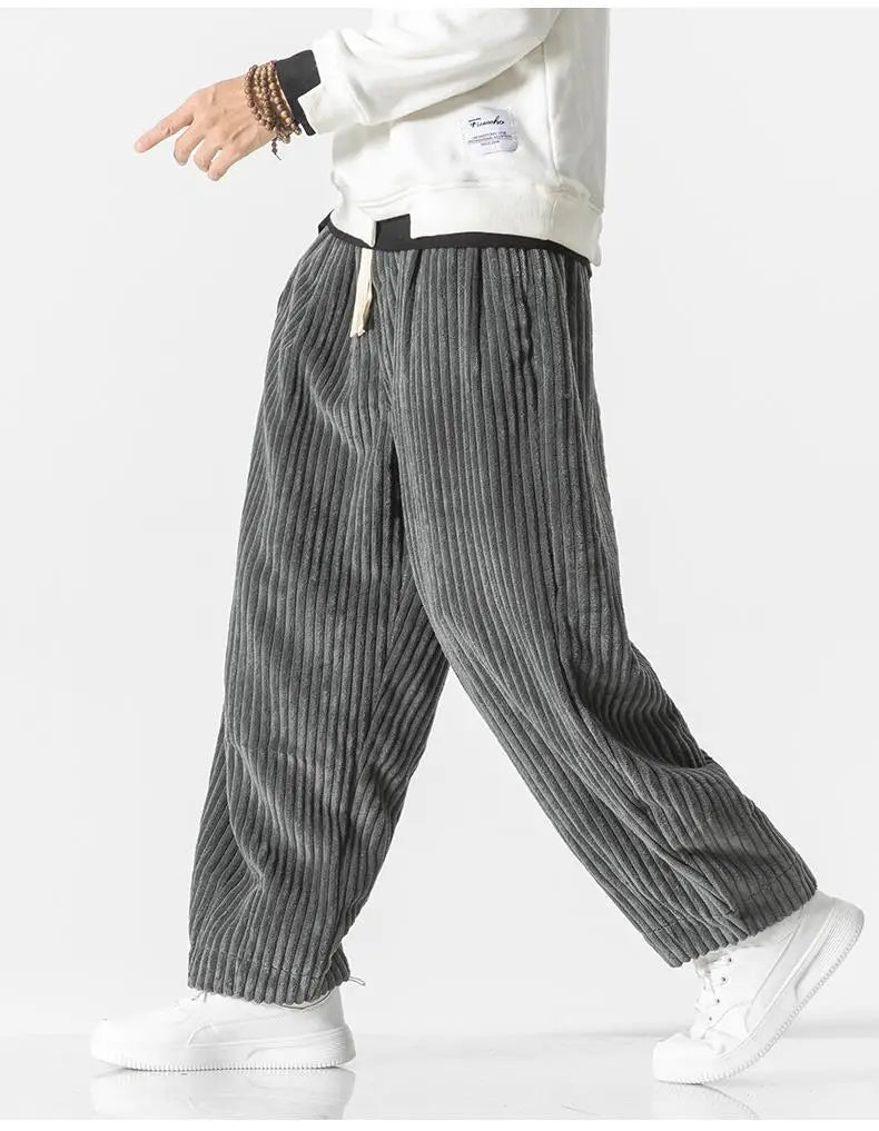 Baggy Pants - Drawstring - Loose Fit - Corduroy Pants - Men's Pants-Men Trousers-Chaps London-Chaps London