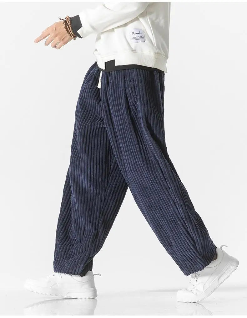 Baggy Pants - Drawstring - Loose Fit - Corduroy Pants - Men's Pants-Men Trousers-Chaps London-Chaps London