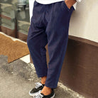 Baggy Pants - Men's Casual Loose Fit Corduroy Pants-Men Summer Pants-Chaps London-Blue-S-Chaps London