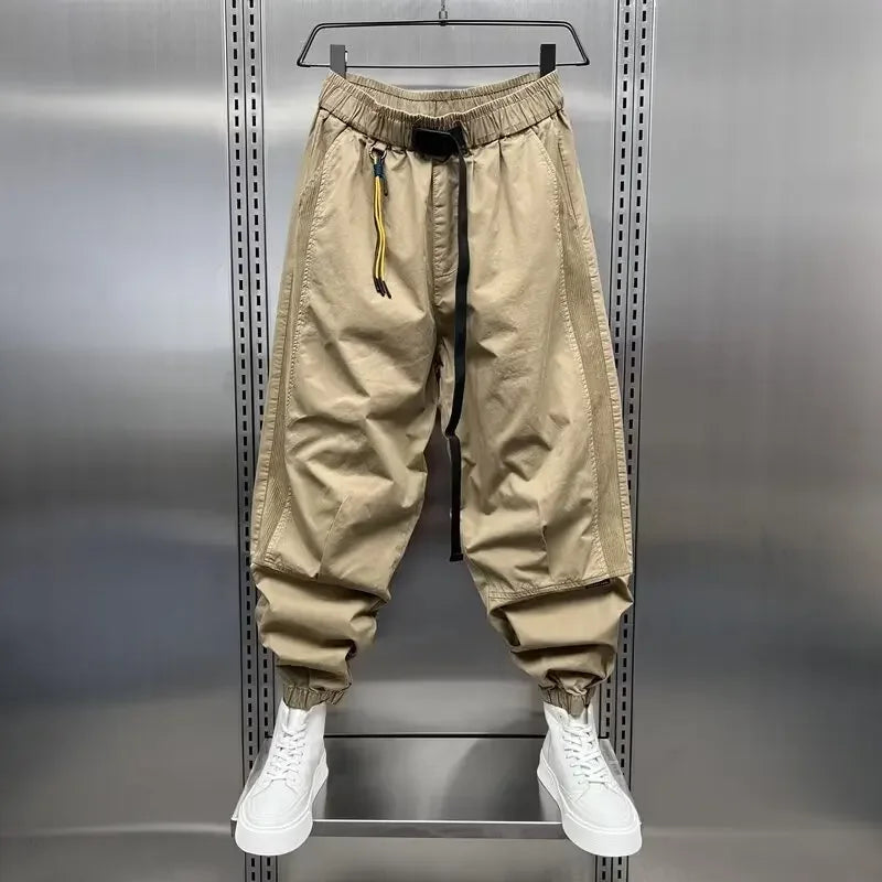 Baggy Pants - Men's Elastic Waist Loose Fit Track Pants-Men’s Baggy Pants-Chaps London-Khaki-S-Chaps London