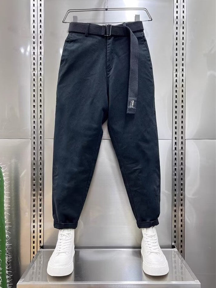Baggy Pants | Slouchy | Belt | Loose Fit Pants | Men's Pants-Men’s Baggy Pants-Chaps London-Black-XXS-Chaps London