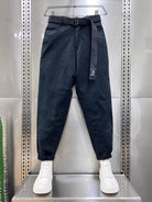 Baggy Pants | Slouchy | Belt | Loose Fit Pants | Men's Pants-Men’s Baggy Pants-Chaps London-Black-XXS-Chaps London