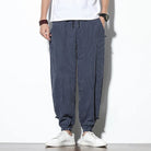 Baggy Pants | Striped | Drawstring | Joggers | Men's Pants-Pants-Chaps London-Navy Blue-S-Chaps London