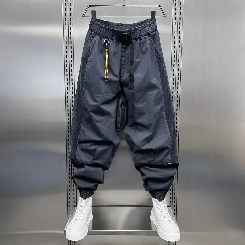 Baggy Trousers - Men's Elastic Waist Loose Fit-Joggers-Chaps London-Grey Green-S-Chaps London