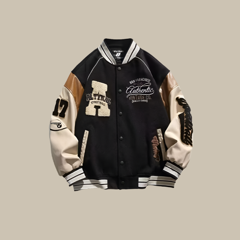 Baseball Jacket - Oversized - Varsity Jacket - Bomber Jacket - Men's Jacket-Varsity Jacket-Chaps London-Black-M-Chaps London