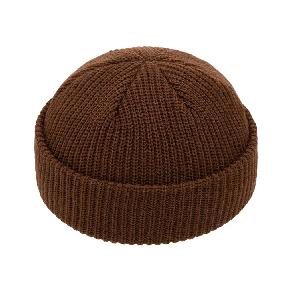 Beanie - Men's Fisherman Docker Ribbed Knit-Beanie-Chaps London-Coffee Brown-Chaps London
