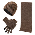 Beanie Scarf and Gloves Set - Men's Knitted-Winter Accessory Set-Chaps London-Khaki-Chaps London