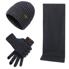 Beanie Scarf and Gloves Set - Men's Knitted-Winter Accessory Set-Chaps London-Navy-Chaps London