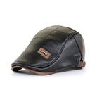 Beret - Leather - Paddy Cap - Flat Cap - Men's Hats-Leather Beret-Chaps London-Black-Chaps London