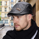 Beret - Leather - Paddy Cap - Flat Cap - Men's Hats-Leather Beret-Chaps London-Chaps London