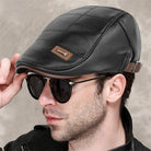 Beret - Leather - Paddy Cap - Flat Cap - Men's Hats-Leather Beret-Chaps London-Chaps London
