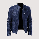 Biker Jacket - Men's Regular Fit Vegan Leather-Men's Leather Jacket-Chaps London-Dark Blue-S-Chaps London