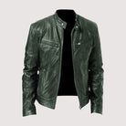 Biker Jacket - Men's Regular Fit Vegan Leather-Men's Leather Jacket-Chaps London-Dark Green-S-Chaps London