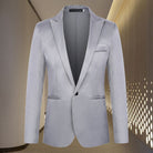 Blazer - Men's Formal Tailored Single Breasted Suit Jacket-Fashion Casual Blazer-Chaps London-Gray-M-Chaps London