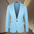 Blazer - Men's Formal Tailored Single Breasted Suit Jacket-Fashion Casual Blazer-Chaps London-Light Blue-M-Chaps London