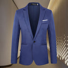 Blazer - Men's Formal Tailored Single Breasted Suit Jacket-Fashion Casual Blazer-Chaps London-Navy Blue-M-Chaps London
