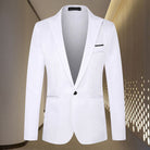 Blazer - Men's Formal Tailored Single Breasted Suit Jacket-Fashion Casual Blazer-Chaps London-White-M-Chaps London