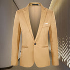 Blazer - Men's Formal Tailored Single Breasted Suit Jacket-Fashion Casual Blazer-Chaps London-Yellow-M-Chaps London