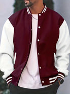 Bomber Jacket - Button-Up - Summer - Baseball Jacket - Men's Jacket-Chaps London-Burgundy-S-Chaps London