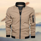 Bomber Jacket - Lightweight Zippered Harrington Jacket for Men-Jackets-Chaps London-Beige-S-Chaps London