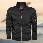 Bomber Jacket - Lightweight Zippered Harrington Jacket for Men-Jackets-Chaps London-Black-S-Chaps London
