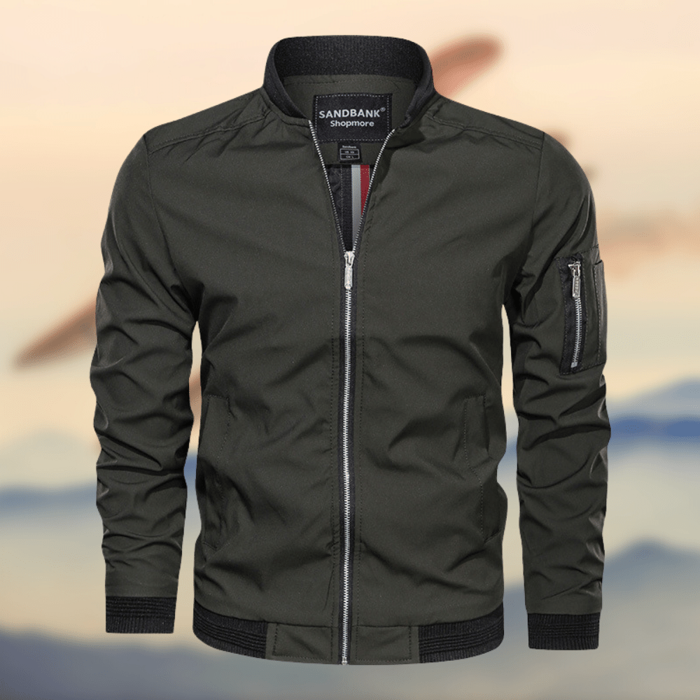 Bomber Jacket - Lightweight Zippered Harrington Jacket for Men-Jackets-Chaps London-Green-S-Chaps London