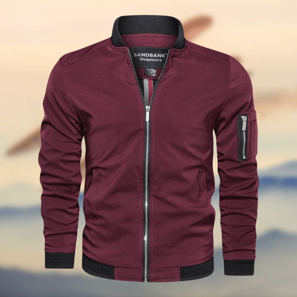 Bomber Jacket - Lightweight Zippered Harrington Jacket for Men-Jackets-Chaps London-Red-S-Chaps London