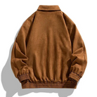 Brown suede jacket, back view, ribbed cuffs, ghost mannequin display | Chaps London