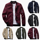 Zip-up bomber jackets in six colors, flat lay product display | Chaps London