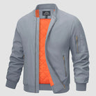 Bomber Jacket | Zip-Up | Lightweight | Windproof Jacket | Men's Jacket-Chaps London-Light Gray-S-Chaps London