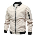 Bomber Jacket - Zip-Up - Windproof - Lightweight Jacket - Men's Jacket-Men Jackets-Chaps London-Beige-XS-Chaps London