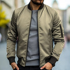 Bomber Jacket - Zip-Up - Windproof - Lightweight Jacket - Men's Jacket-Men Jackets-Chaps London-Khaki-XS-Chaps London