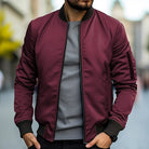 Bomber Jacket - Zip-Up - Windproof - Lightweight Jacket - Men's Jacket-Men Jackets-Chaps London-Maroon-XS-Chaps London