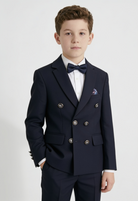 Boys Blazer | Navy Textured | Double Breasted | Slim Fit-Boys Blazer-Chaps London-Chaps London