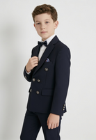 Boys Blazer | Navy Textured | Double Breasted | Slim Fit-Boys Blazer-Chaps London-Chaps London