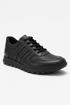 Boys School Shoes | Black Leather | Lace Up School Trainers-Shoes-Chaps London-Black-Child 8-Chaps London