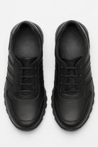 Boys School Shoes | Black Leather | Lace Up School Trainers-Shoes-Chaps London-Chaps London