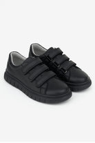 Boys School Shoes | Black Leather | Triple Strap School Trainers-Shoes-Chaps London-Chaps London
