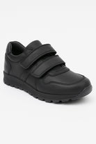 Boys School Shoes | Black Leather | Velcro School Trainers-Shoes-Chaps London-Black-Child 8-Chaps London