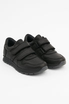 Boys School Shoes | Black Leather | Velcro School Trainers-Shoes-Chaps London-Chaps London