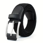 Braided Belt - Men's Woven Stretch Pin Buckle-Belt-Chaps London-Black-Chaps London