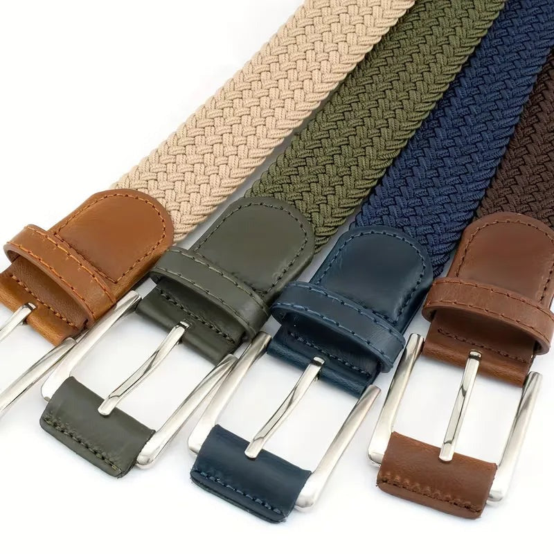 Braided Belt - Men's Woven Stretch Pin Buckle-Belt-Chaps London-Chaps London