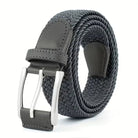 Braided Belt - Men's Woven Stretch Pin Buckle-Belt-Chaps London-Dark Grey-Chaps London