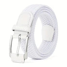 Braided Belt - Men's Woven Stretch Pin Buckle-Belt-Chaps London-White-Chaps London