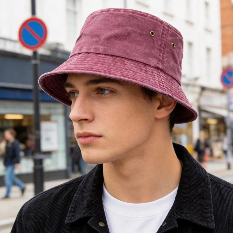Bucket Hat - Men's Washed Cotton Wide Brim-Bucket Hat-Chaps London-Chaps London