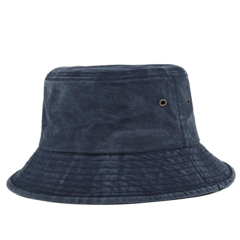 Bucket Hat - Men's Washed Cotton Wide Brim-Bucket Hat-Chaps London-Navy-Chaps London